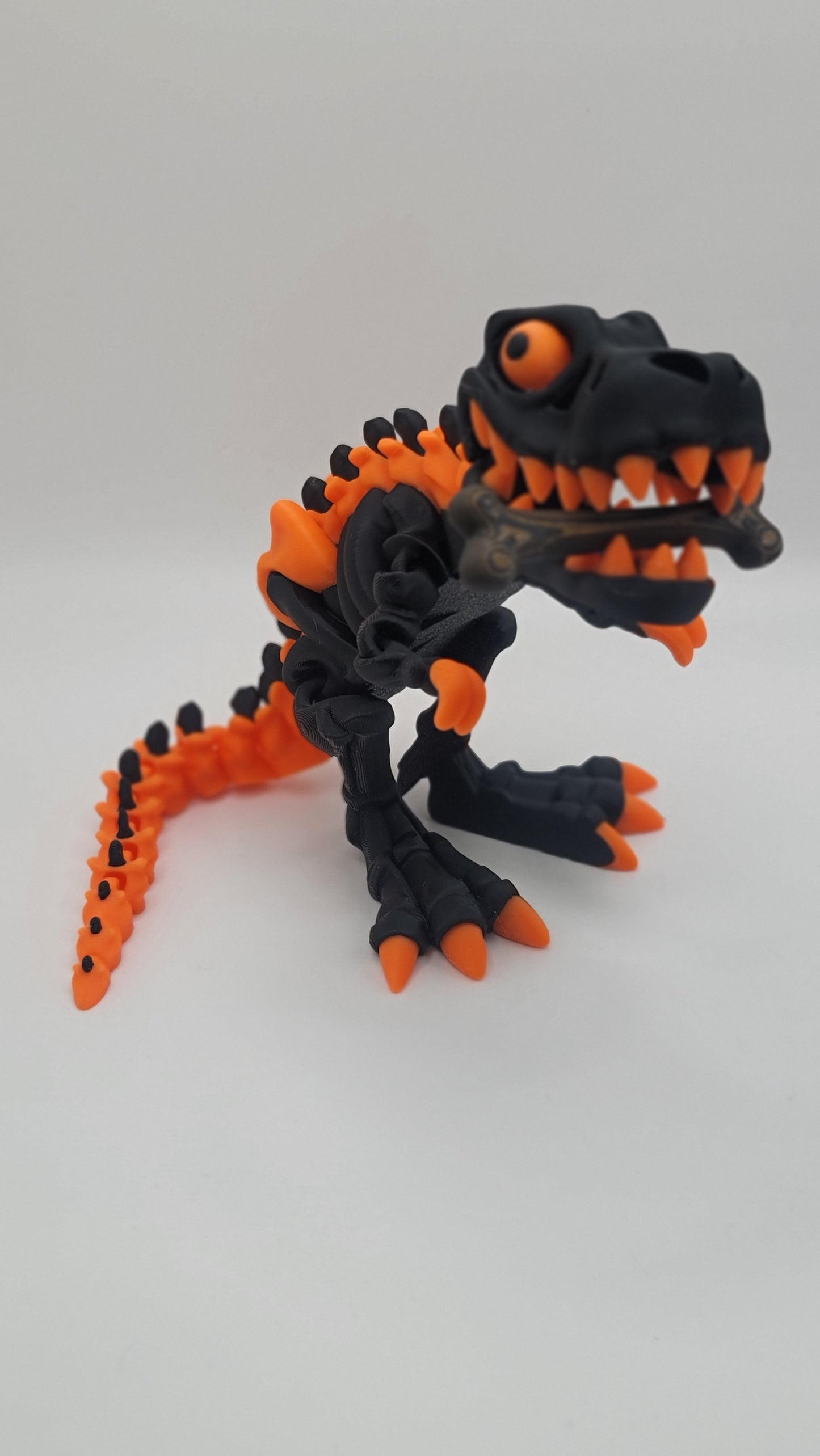 T-Rex Dinosaur with Bone figure - 3D printed Articulating figurine
