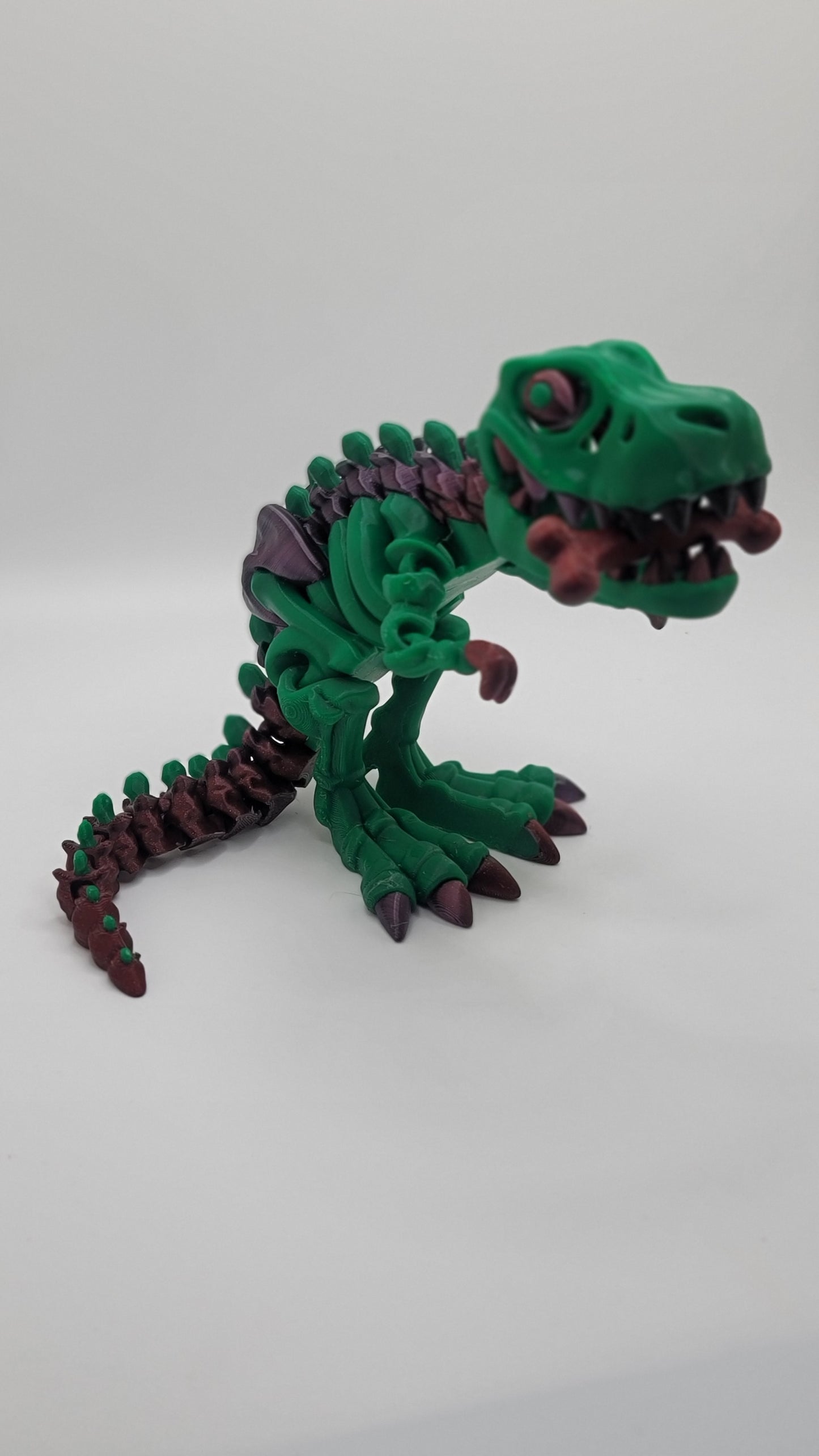 T-Rex Dinosaur with Bone figure - 3D printed Articulating figurine
