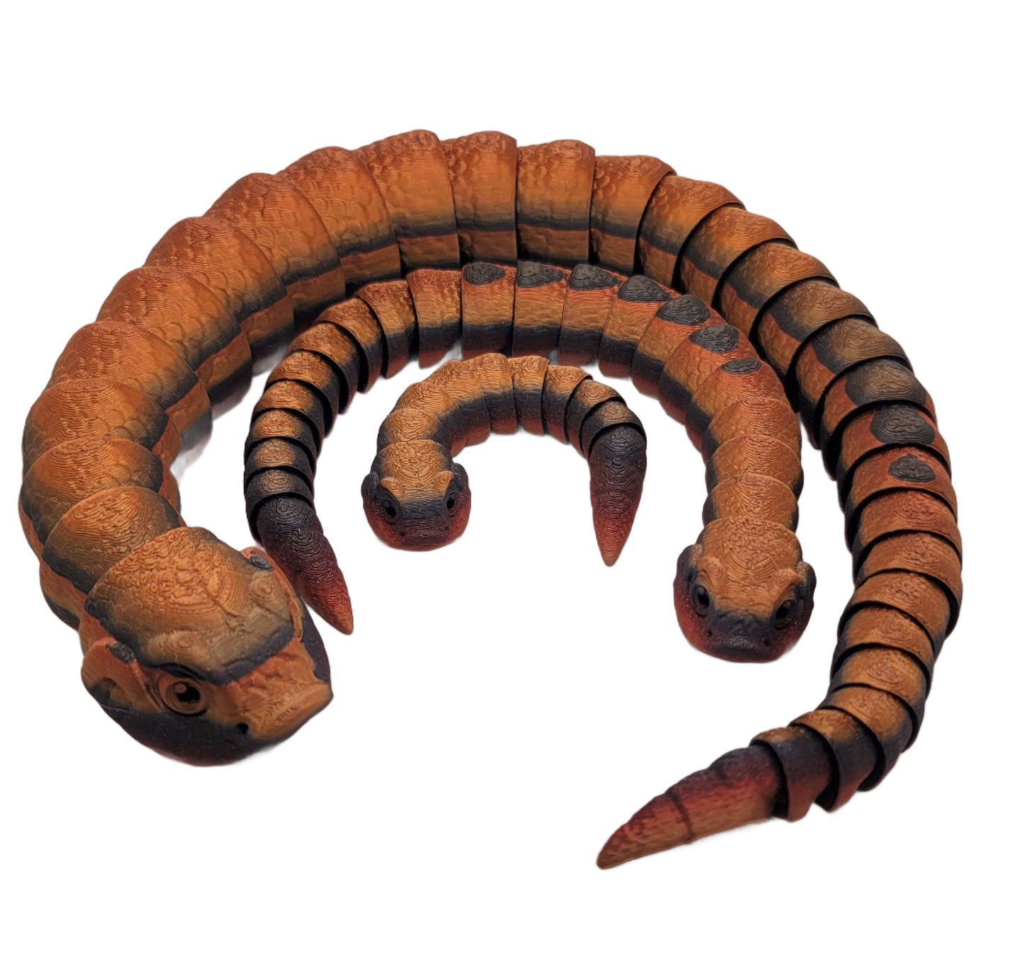 Hognose Snake Family of 3 - 3D printed Articulating figurine