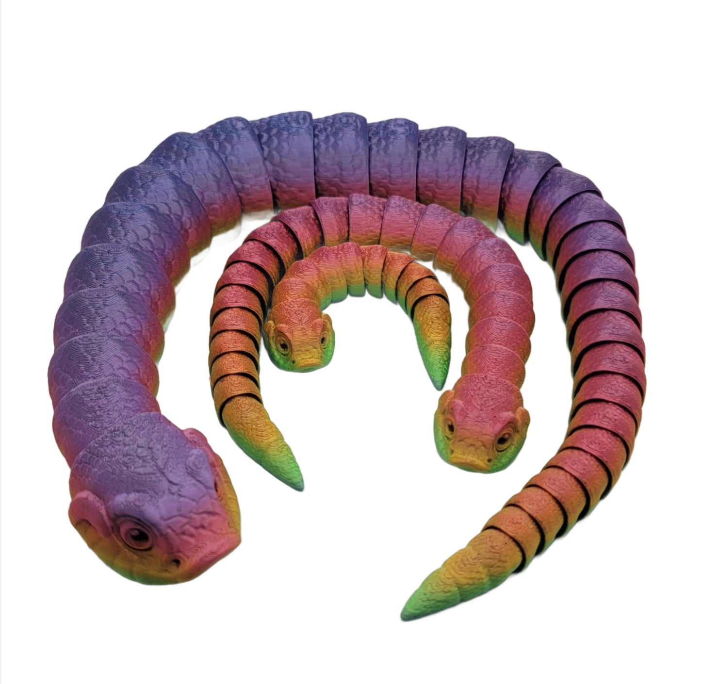 Hognose Snake Family of 3 - 3D printed Articulating figurine