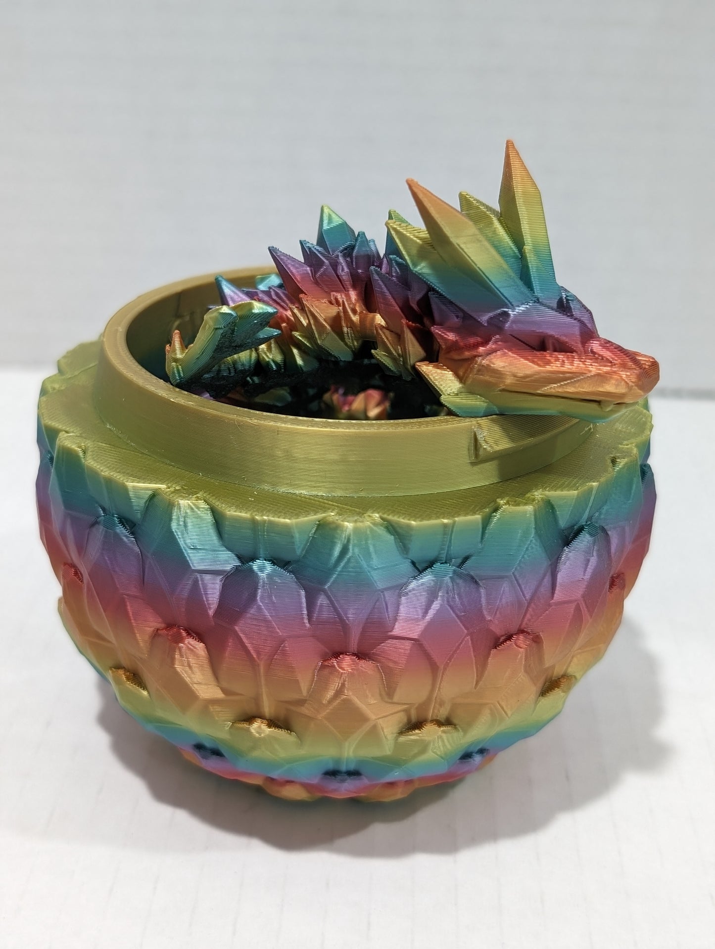 Crystal Dragon with Dragon Scale egg  - 3D printed Articulating figurine