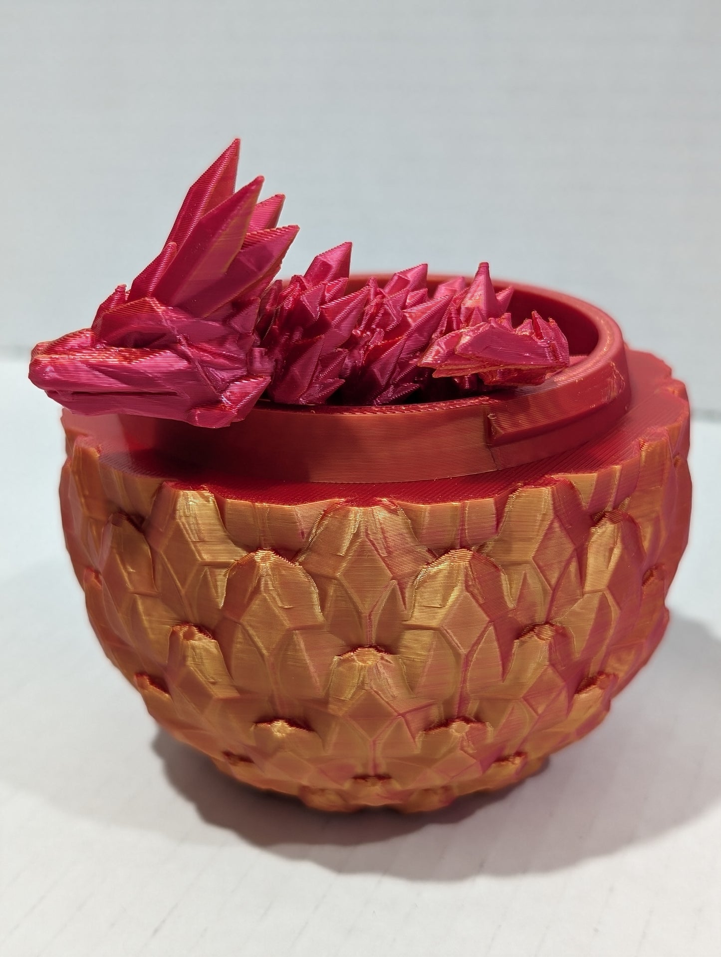 Crystal Dragon with Dragon Scale egg  - 3D printed Articulating figurine