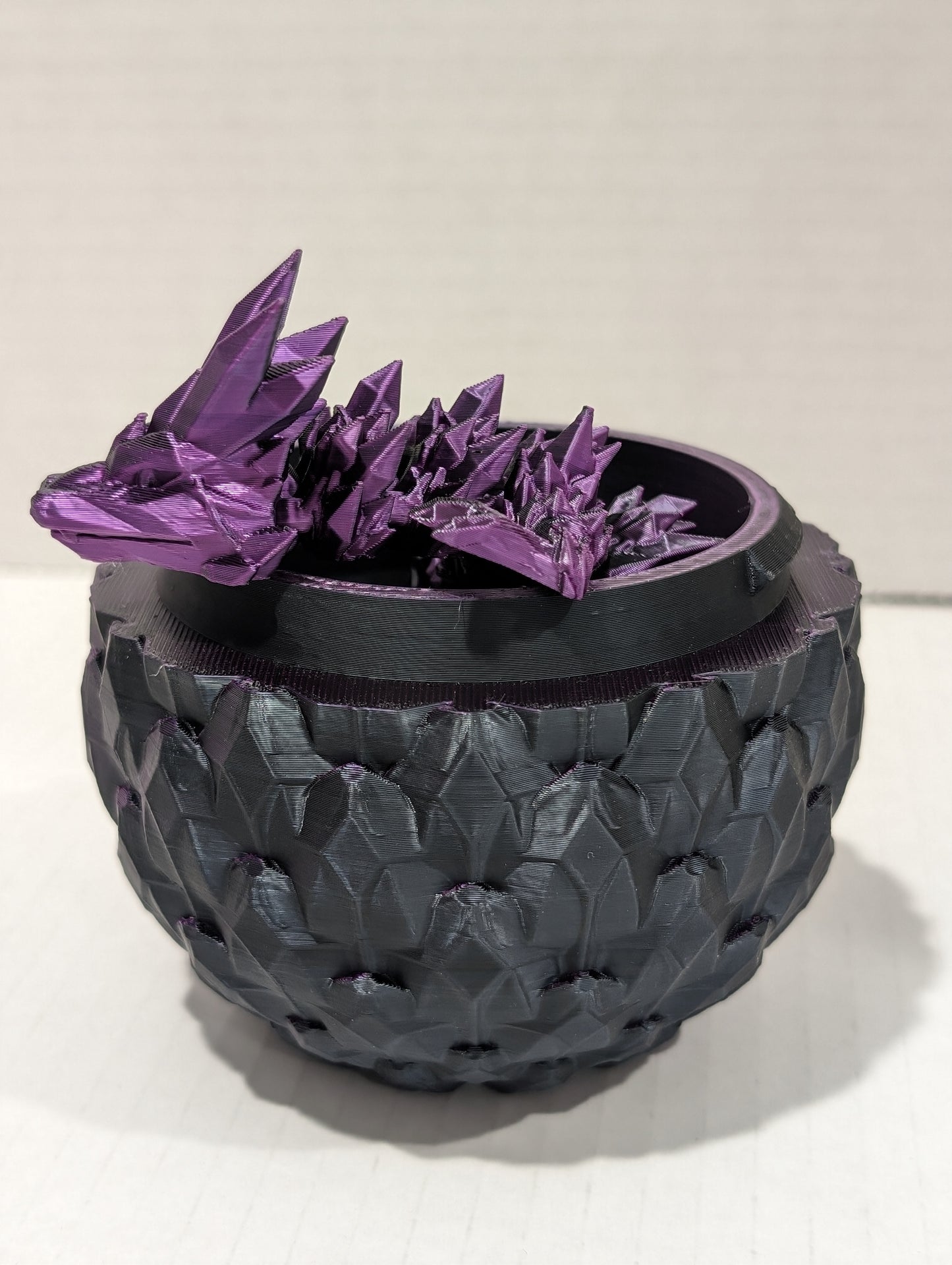 Crystal Dragon with Dragon Scale egg  - 3D printed Articulating figurine