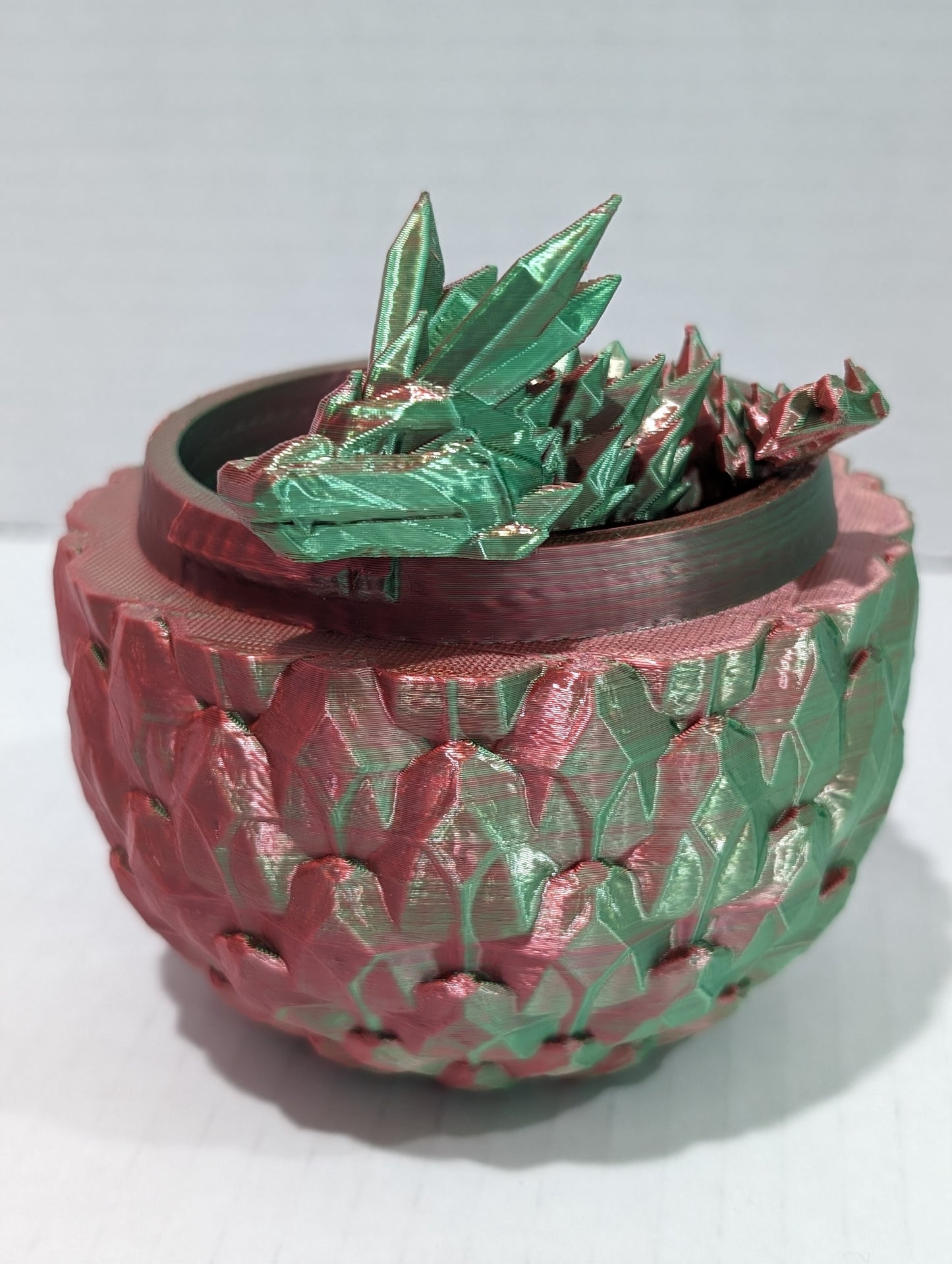 Crystal Dragon with Dragon Scale egg  - 3D printed Articulating figurine