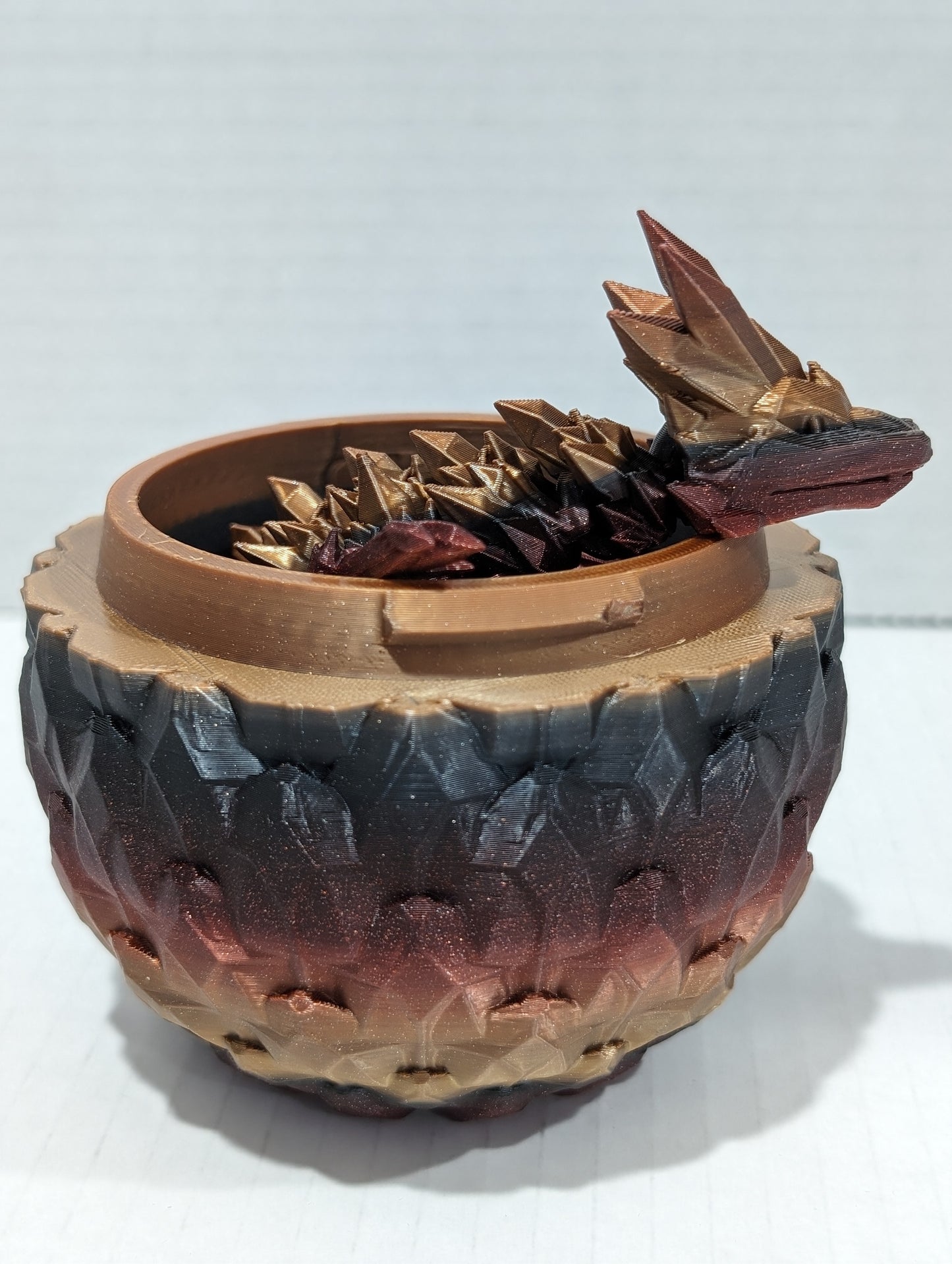 Crystal Dragon with Dragon Scale egg  - 3D printed Articulating figurine