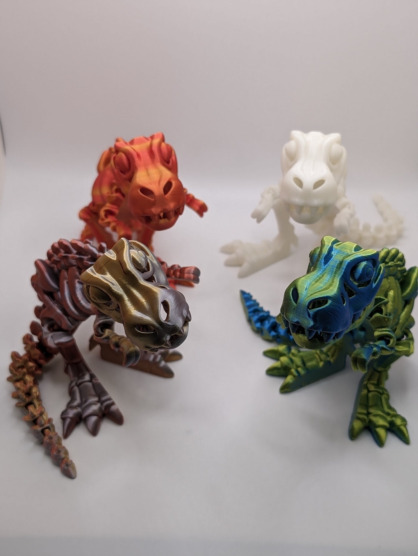 T-Rex Dinosaur with Bone figure - 3D printed Articulating figurine