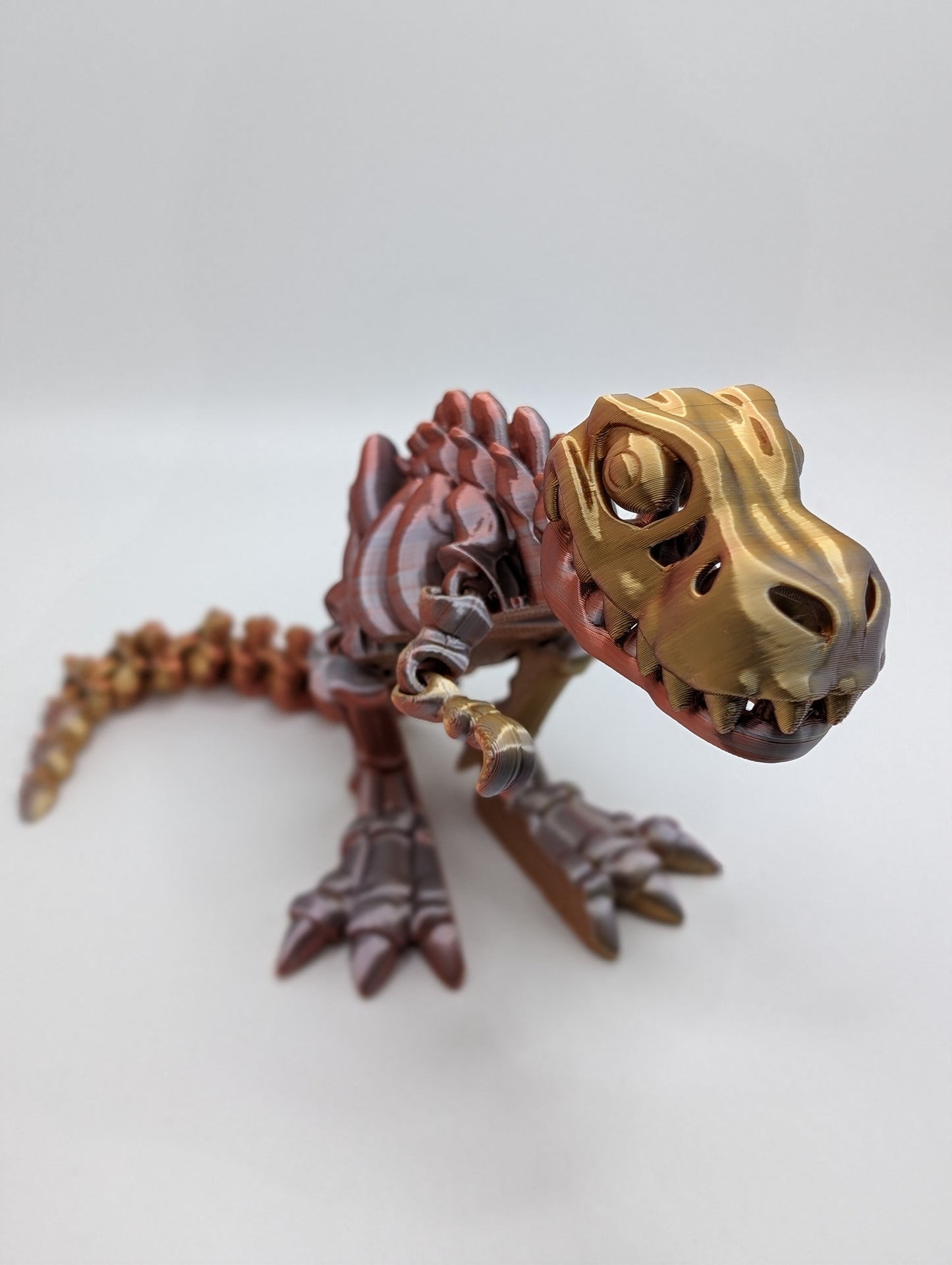T-Rex Dinosaur with Bone figure - 3D printed Articulating figurine