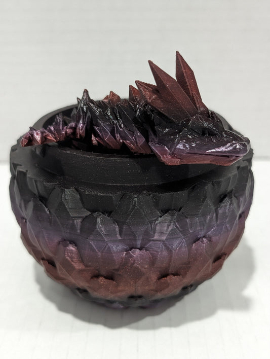 Crystal Dragon with Dragon Scale egg  - 3D printed Articulating figurine