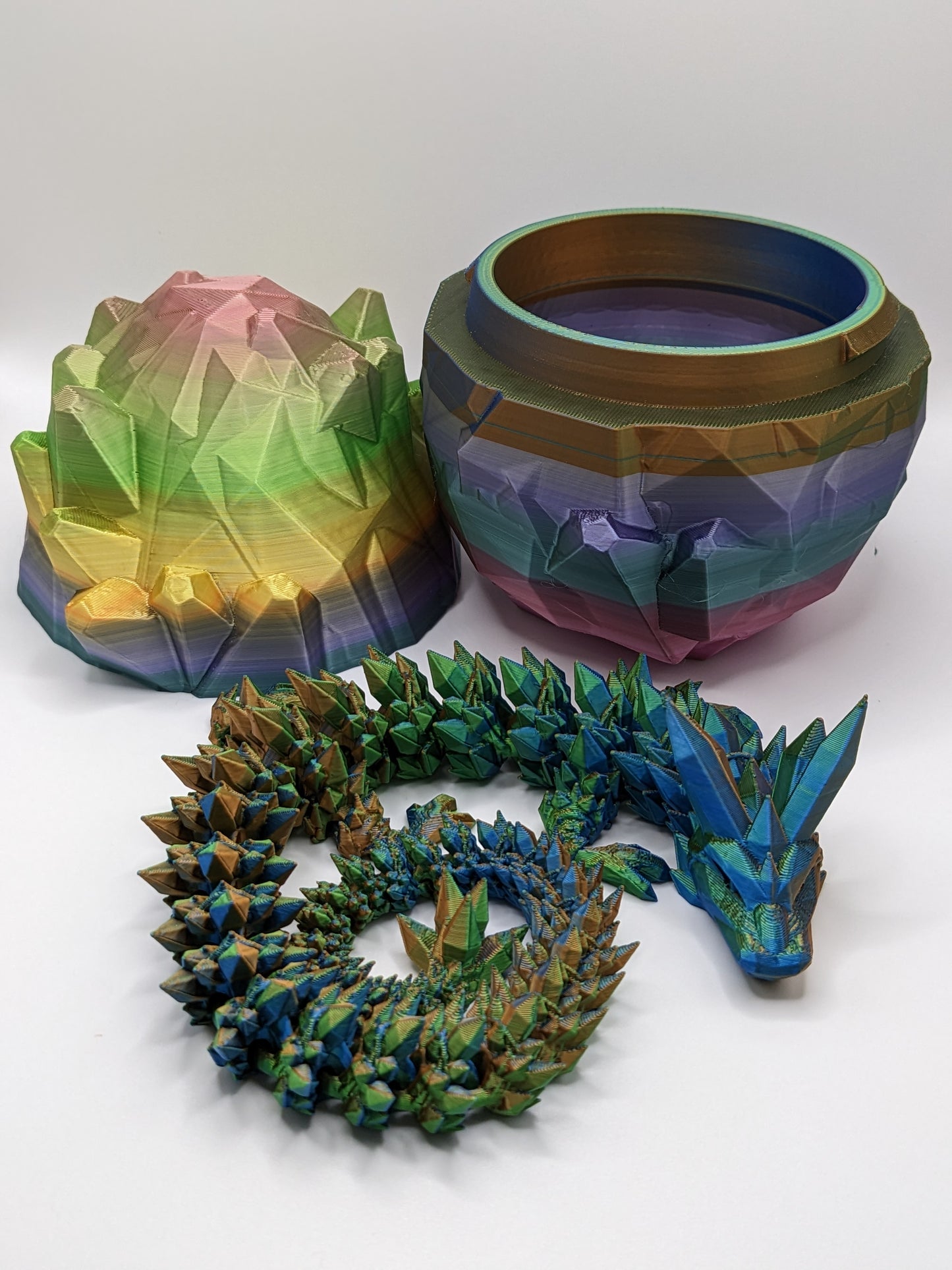 Crystal Dragon with Crystal Egg - 3D printed Articulating figurine